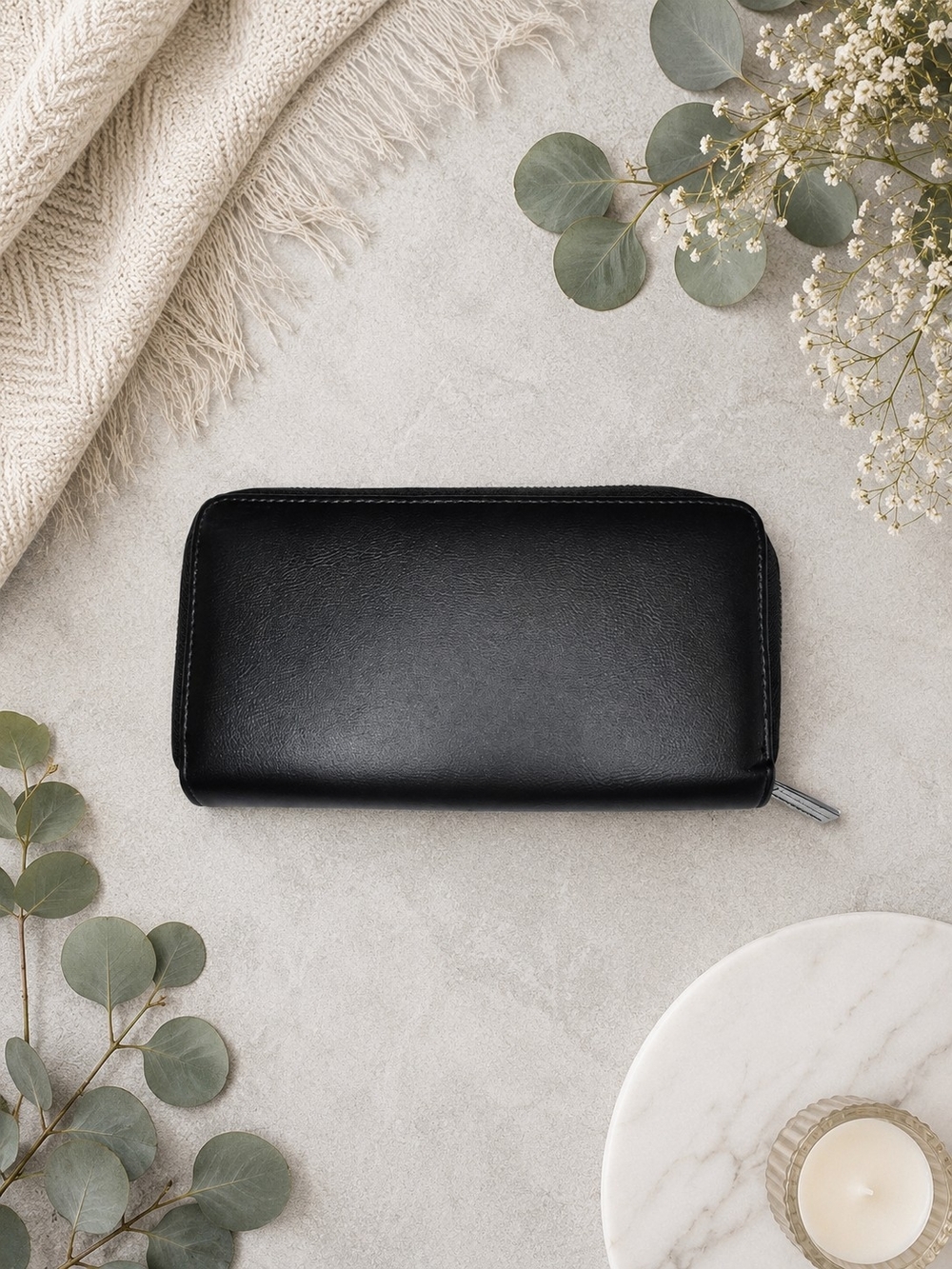 •Classic Black Accordian Style Credit Card Wallet